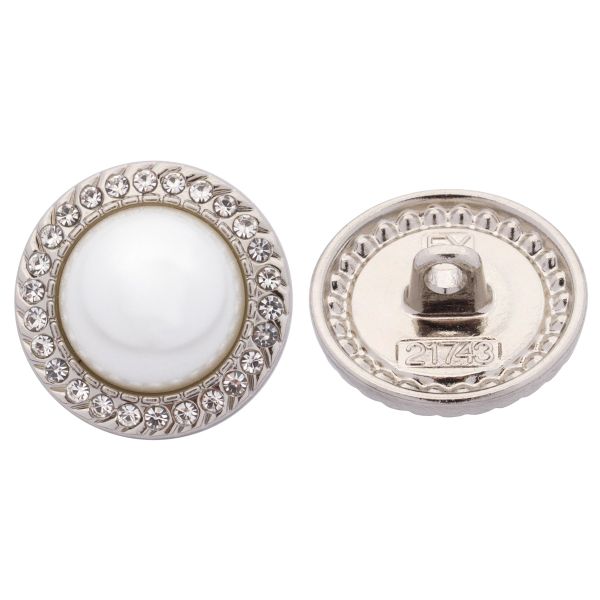 Пуговицы металл на ножке 28L=18 мм, Silver (серебристый), 10 шт, MP15