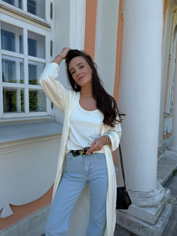 Майка из трикотажа молочная