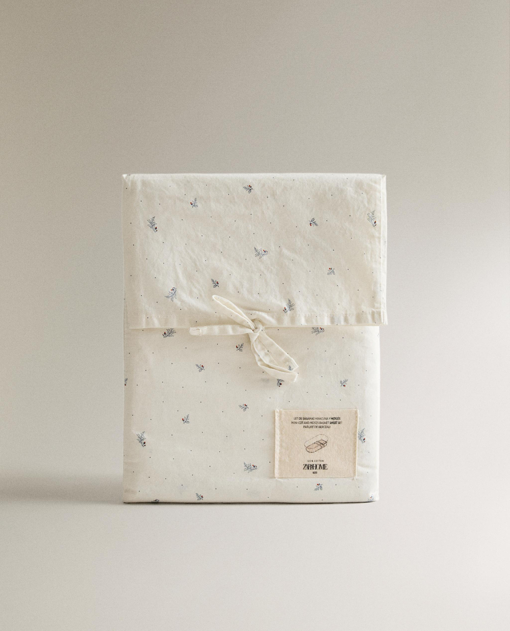 Комплект постельного белья Zara Home, 75х100 см, хлопок 100%, с растительным принтом, 1661/499