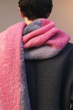 ZARA ШАРФ ИЗ СМЕСОВОЙ ШЕРСТИ - LIMITED EDITION, РОЗОВЫЙ