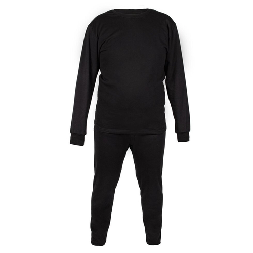 Термобелье с начесом, х/б 100%, комплект, до -15°С, цв. черный TUK-0