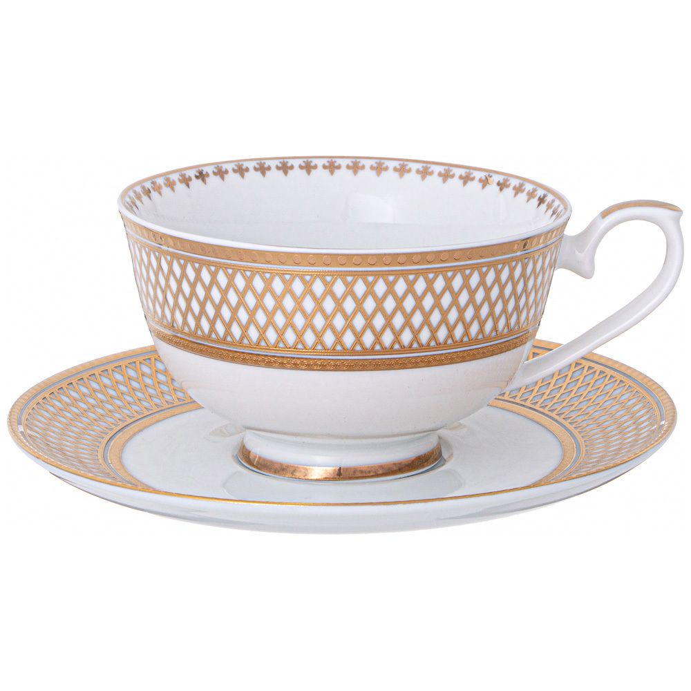 ЧАЙНЫЙ СЕРВИЗ LEFARD "ЗОЛОТАЯ СЕТКА" HА 6 ПЕР. 14 ПР. 1300/250/270 МЛ (КОР=1НАБ.)