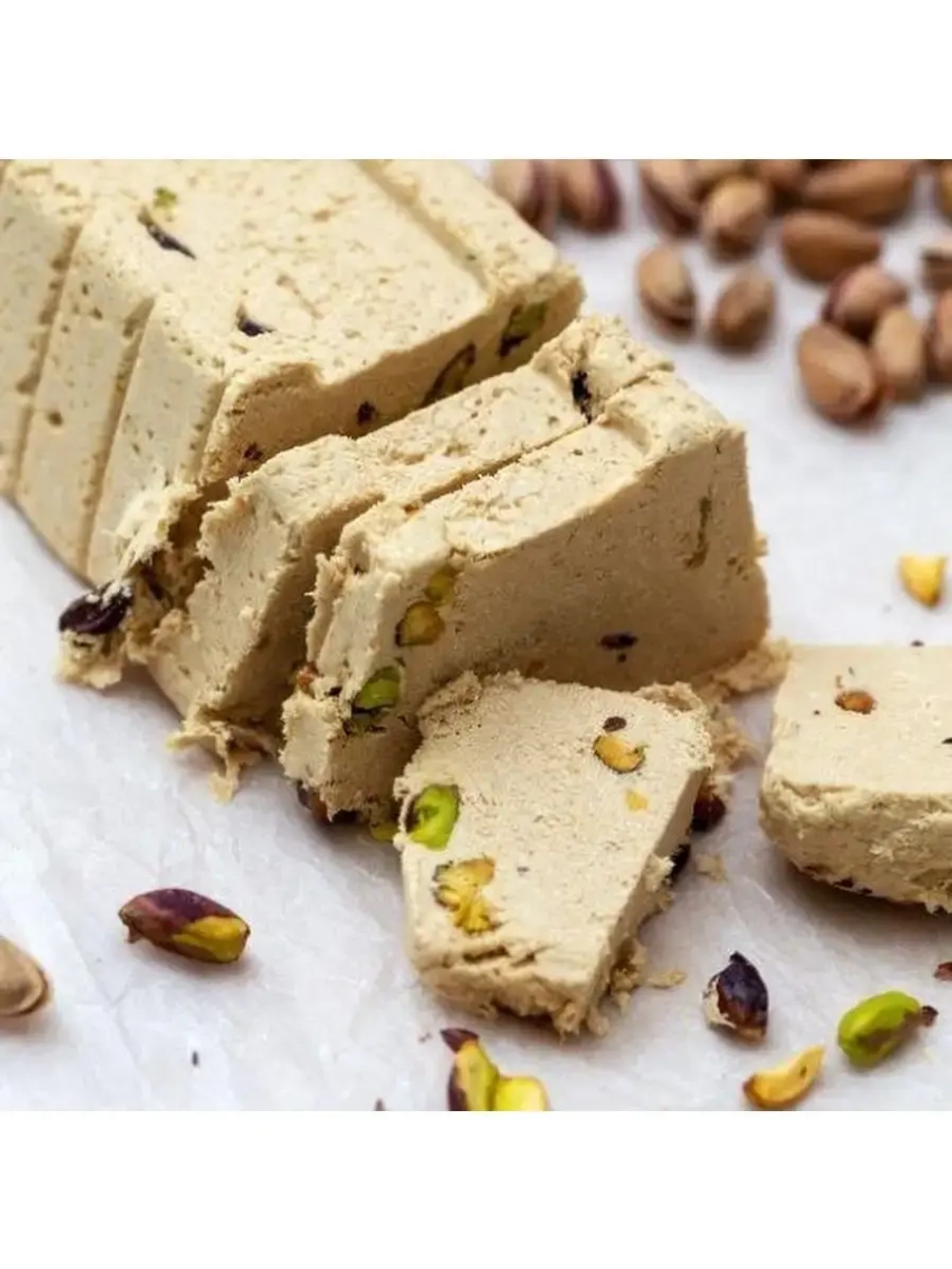 Халва Koska кунжутная ,тахинная, с фисташками, 400гр.