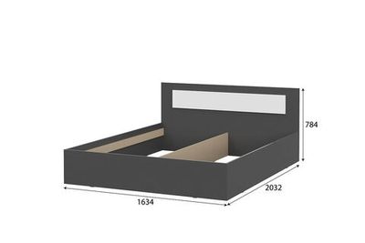 Дольче спальный гарнитур (графит/белый)