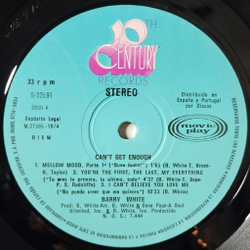 Винтажная виниловая пластинка LP Barry White Cant Get Enough (Spain 1974)