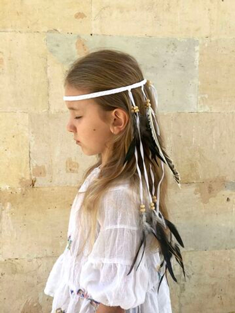Повязка на голову с перьями в стиле бохо