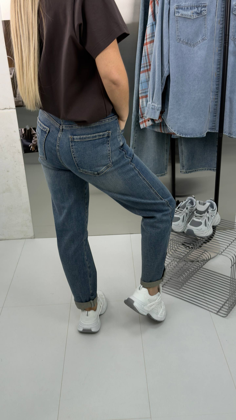 Брюки джинсовые женские арт. 73616 цвет "светло-синий"