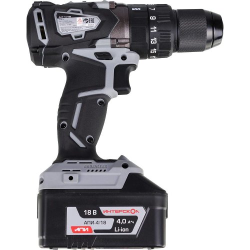 Дрель аккумуляторная Интерскол ДАУ-13/18В АПИ кейс 4,0Ач