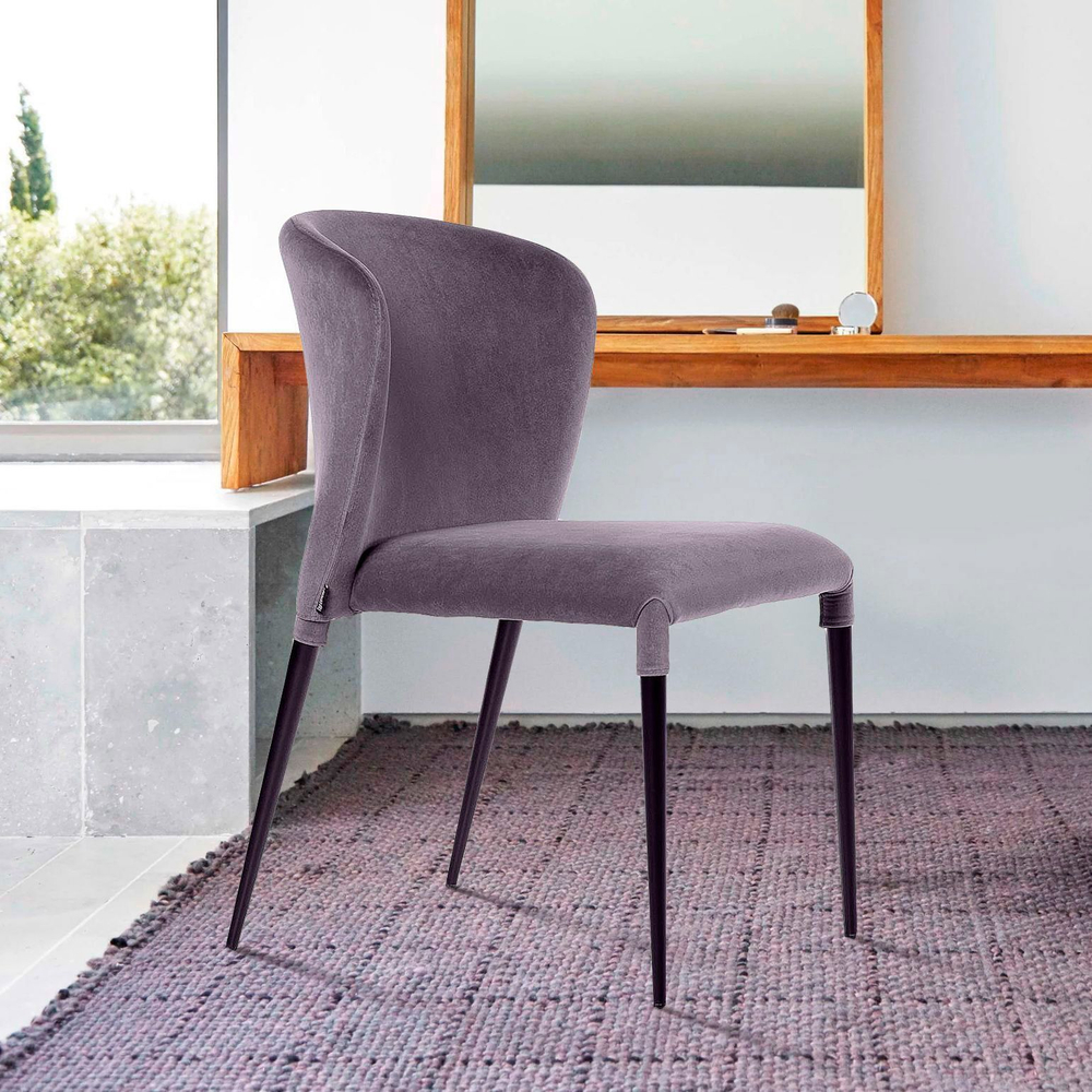 Стул Albert (Альберт), бархат светло-серый 26