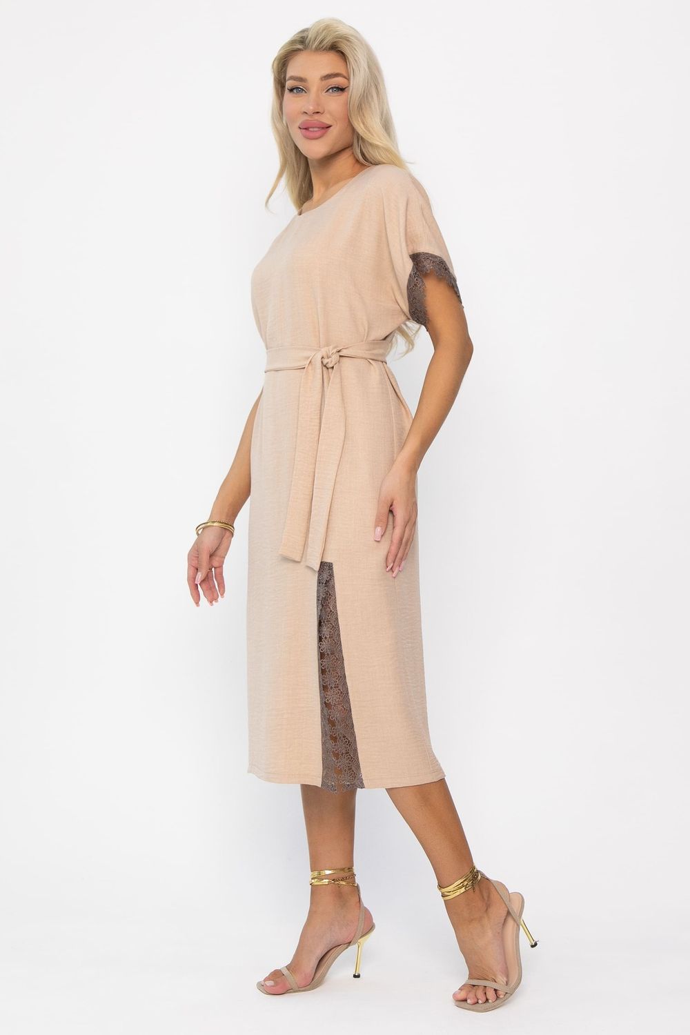 Платье Цветные кружева (бежевое) П13657-18М LT Collection