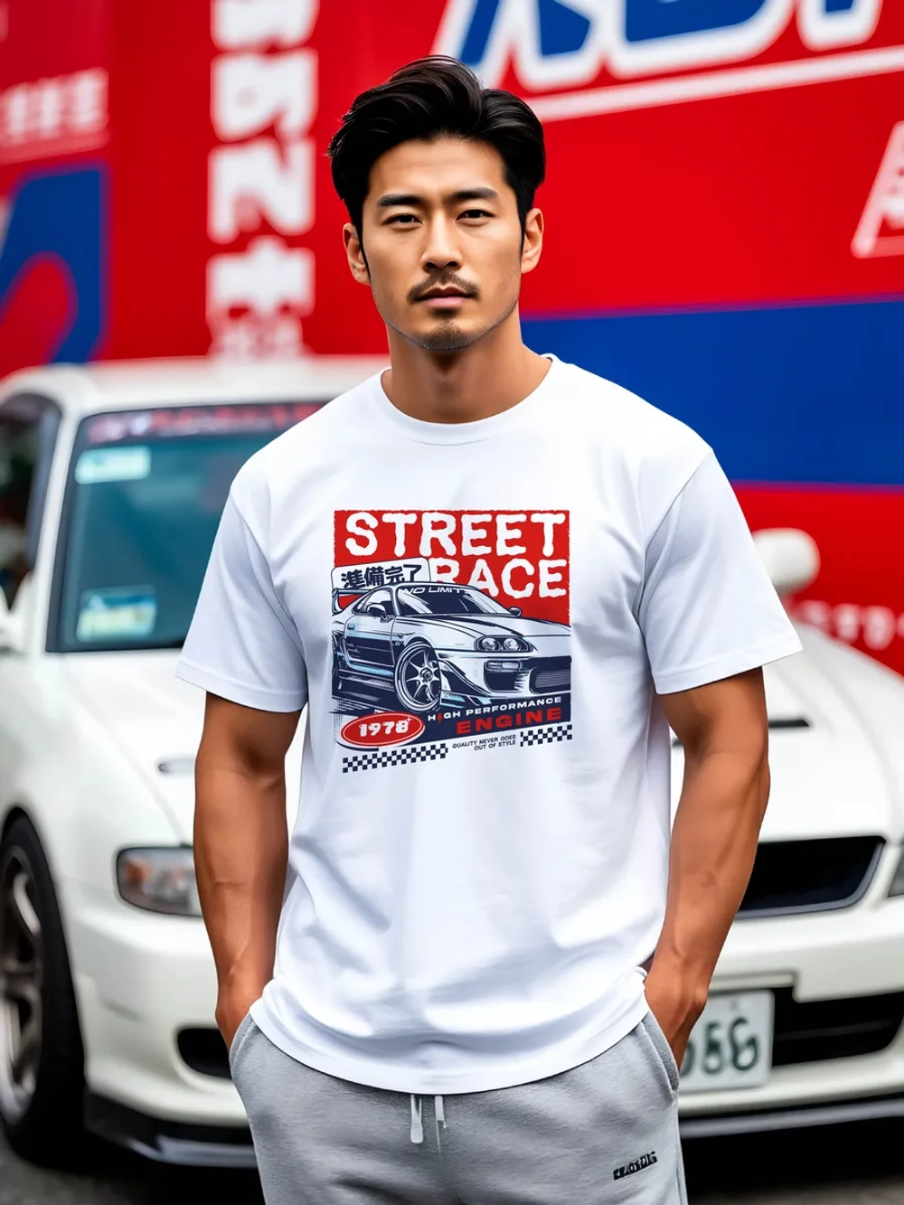 Футболка мужская y2k с принтом машиной