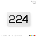 Номер на дверь 224, табличка на дверь для офиса, квартиры, кабинета, аудитории, склада, белая 120х70 мм, Айдентика Технолоджи