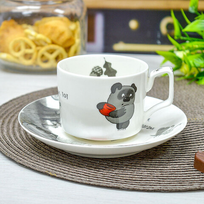 Кофейная пара 220мл "Винни Пух", форма круглая