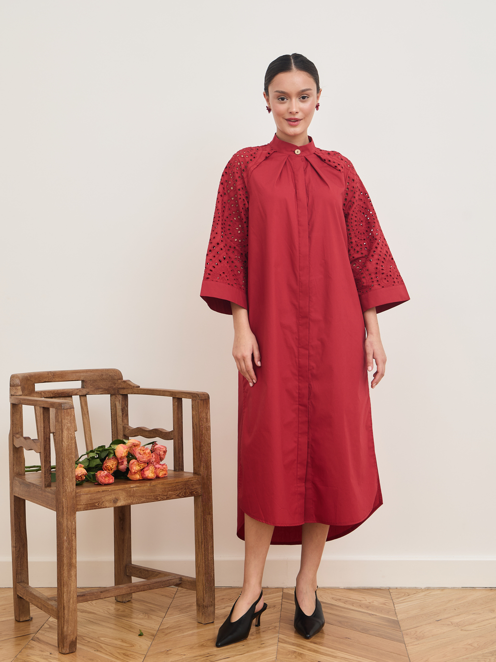 Платье кимоно ажурное