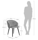 Стул Bradex Home Paola чёрный с жаккардом