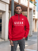 Толстовка мужская с зип-воротником "Kazan" красный