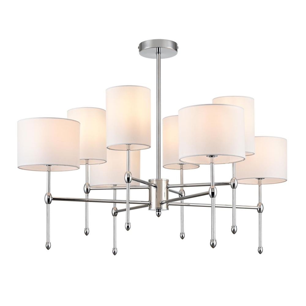 6589/8C CLASSI LN26 063 хром/белый, металл/текстиль Люстра потолочная E14 8*40W 220V LATTI