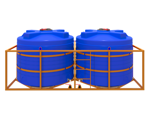 Кассета низкая 2*5000л СТАНДАРТ вода Политим 10000 л.(4350x2190x1770см;синий) - арт.560803