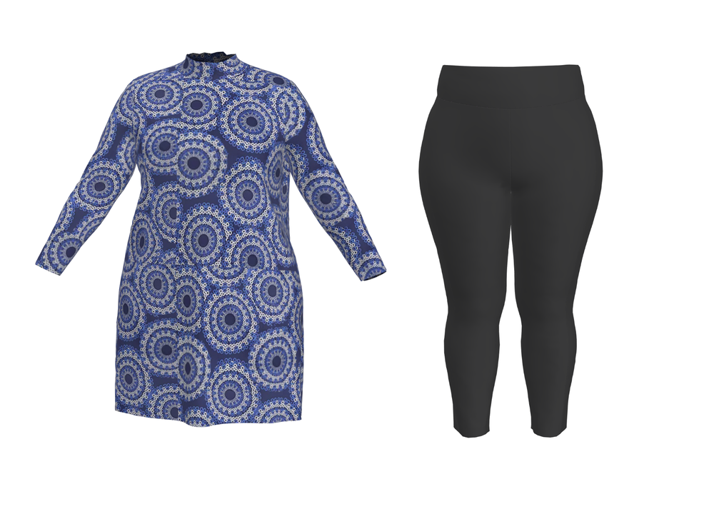 Купальный комплект 17270 синие круги