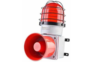 Промышленная светодиодная сирена, с литым корпусом и 7 мелодиями, 48V/DC, цвет красный