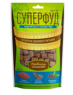 Деревенские Лакомства для дрессуры Перепелка/семена чиа, 90гр (М)