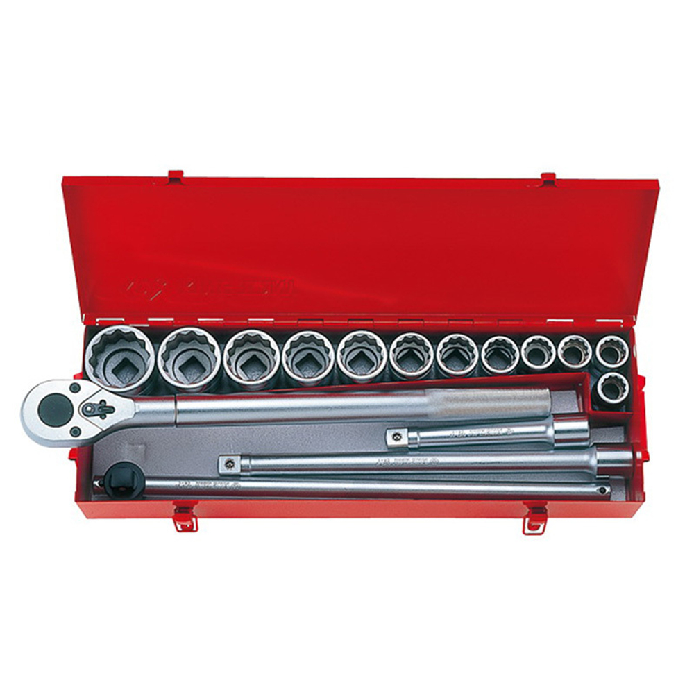 KING TONY (6016MR) Набор торцевых головок с принадлежностями 3/4", 12-гранные, 21-50 мм, 16 предметов