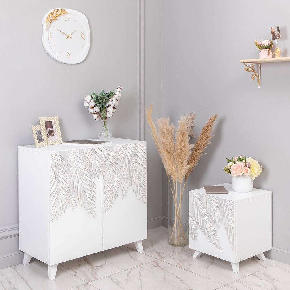 Тумба прикроватная Тропик Сканди Айс Голд левая