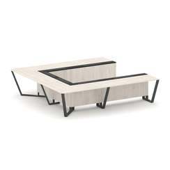 Steel Meet Стол переговорный П-образный KM-PR.B.SP-11P Денвер Светлый/Графит Глянец/Металл Антрацит