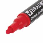 Маркер меловой "POP-ART" КРАСНЫЙ, 5 мм, сухостираемый, для гладких поверхностей, BRAUBERG, 151529