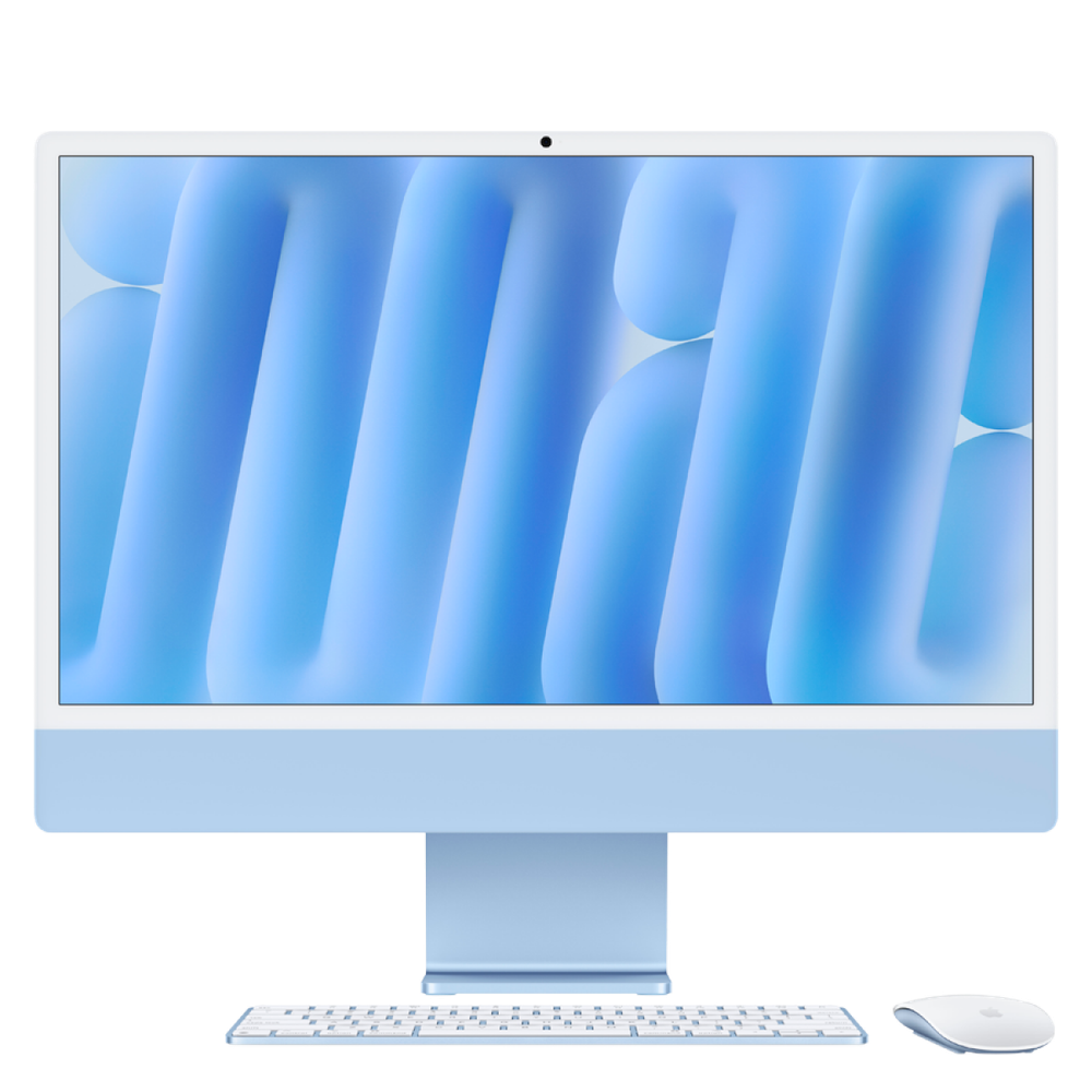 24-inch iMac with Retina 4.5K display: Apple M4 chip with 8‑core CPU and 8‑core GPU, 16GB, 256GB SSD - Blue,Model A3247