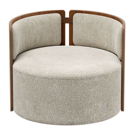 Кресло крутящееся Lagom 800 (молочный букле, орех)