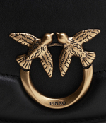 Кожаная сумка через плечо ROUND CLICK BAGUETTE BABY VITE Pinko - черный(101971 A0QO)