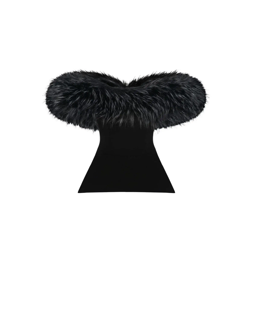 Корсет с мехом, Черный