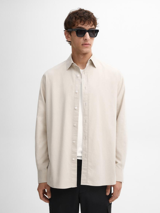 Massimo Dutti Рубашка из 100% хлопка, бежевый
