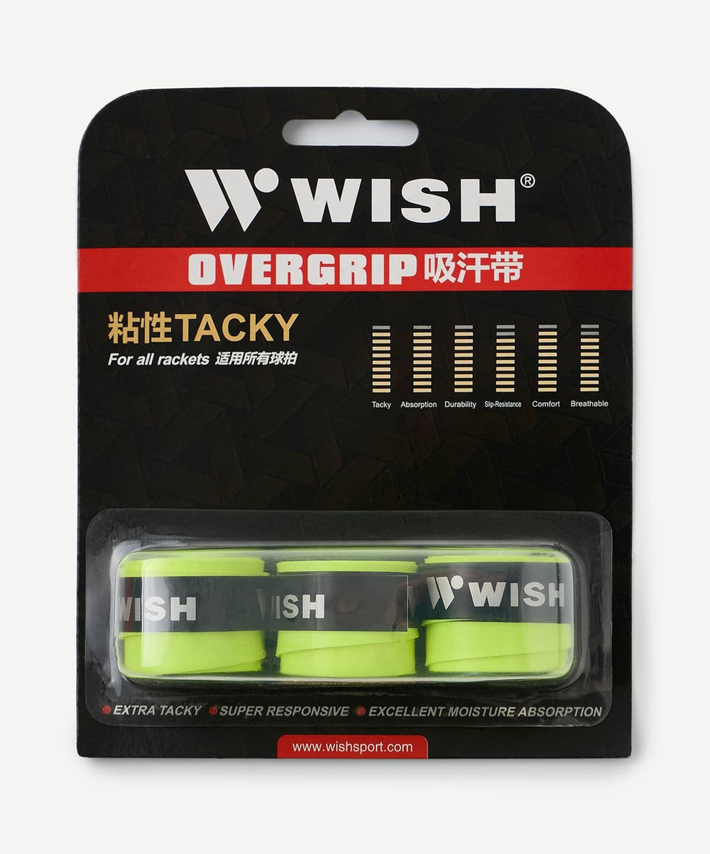 Намотки для ракетки Overgrip WOG-101, желто-зеленый, 3 шт