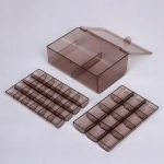 Органайзер для хранения «ТАРТИ ТАН», цвет прозрачный, три отделения13*18.5*7.7см (упаковка коробка)