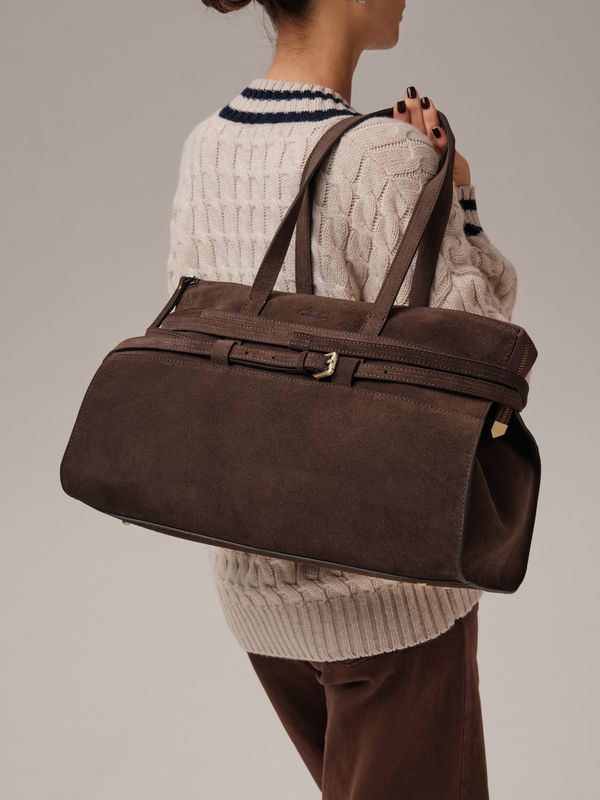 Замшевая сумка DBR 31152 темно-коричневый