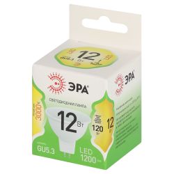 Лампа светодиодная ЭРА GREEN LINE LED MR16-12W-830-GU10 GL GU10 12 Вт софит теплый свет | Лампы cветодиодные Точечные (Софиты) (MR, PAR)