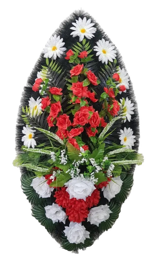 Похоронный венок из искусственных цветов «Классика №23» (90 см)