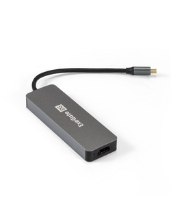 Exegate EX293984RUS Док-станция ExeGate DUB-31C/PD/H (кабель-адаптер USB Type-C --&gt; 3xUSB3.0 + PD 60W + HDMI 4K@30Hz, Plug&Play, серый)