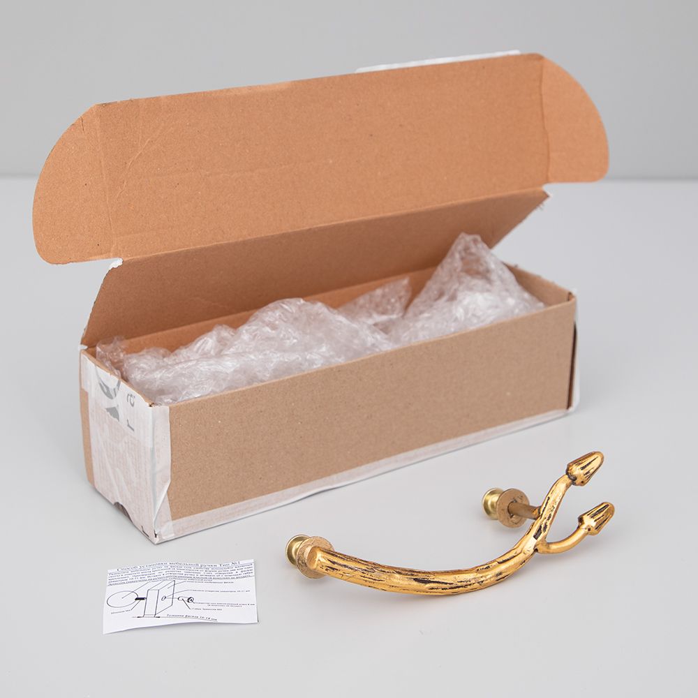 Ручка мебельная скоба Орхидея правая Античное серебро