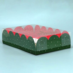 Коробка подарочная с пластиковой крышкой «Уютного нового года!», ёлочка, 20 × 30 × 8 см