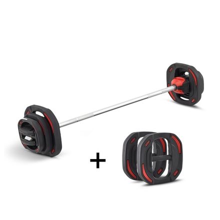 Памп-штанга для аэробики 19,8 кг c двумя дополнительными дисками по 5 кг REBEL