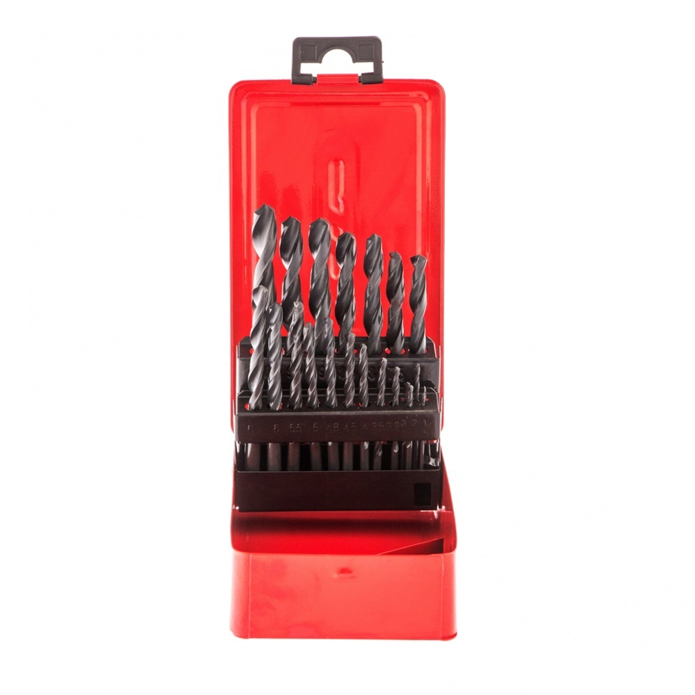 Набор сверл по металлу, 1-10 мм, (через 0.5 мм +3.2 и 4.8 мм), HSS, 21 шт, металлический бокс, цилиндрический хвостовик Sparta