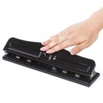 Дырокол металлический на 2-4 отверстия BRAUBERG "HL-4", до 10 листов, черный, 226871