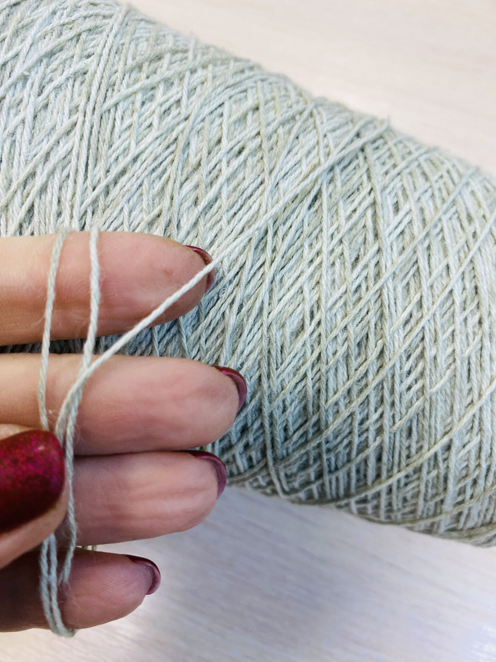 Пряжа на бобине (Италия) 90% лен 10% хлопок 100г - 320м 315г