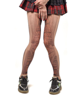 Колготки с принтом в виде небоскрёбов (Размер: S-M-L) (Цвет: бежевый)