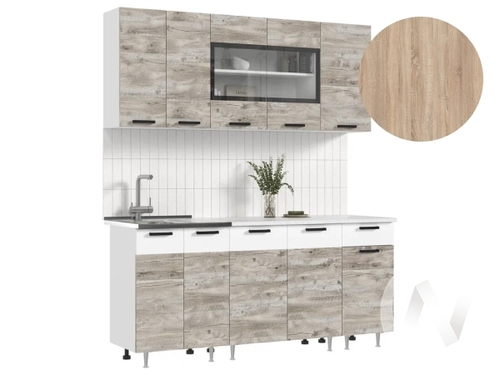 Кухня Рио NEW ЛДСП 2;0м (белый/юкон; белый/сонома)