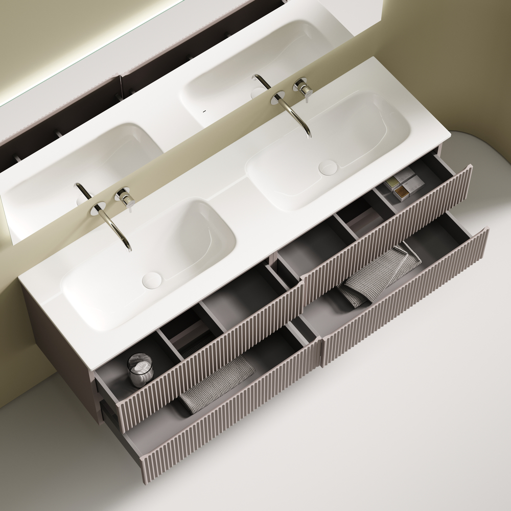 Тумба подвесная Sancos Snob R c двумя ящиками 790х445х500, Doha Soft, SNR80SM