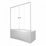 Душевая штора DIONRIA (150х147.5) стекло прозрачное, профиль белый